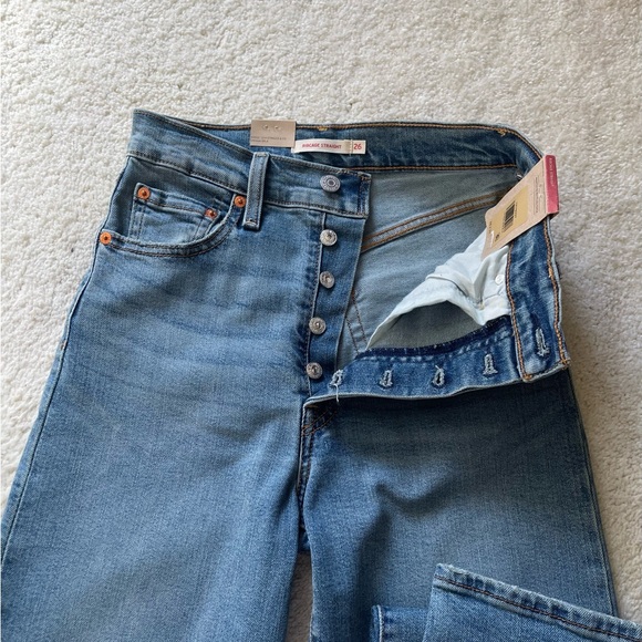 NWT Levi’s Premium Ribcage Straight Full Length High Rise Jeans Size 26/32 - Picture 4 of 13